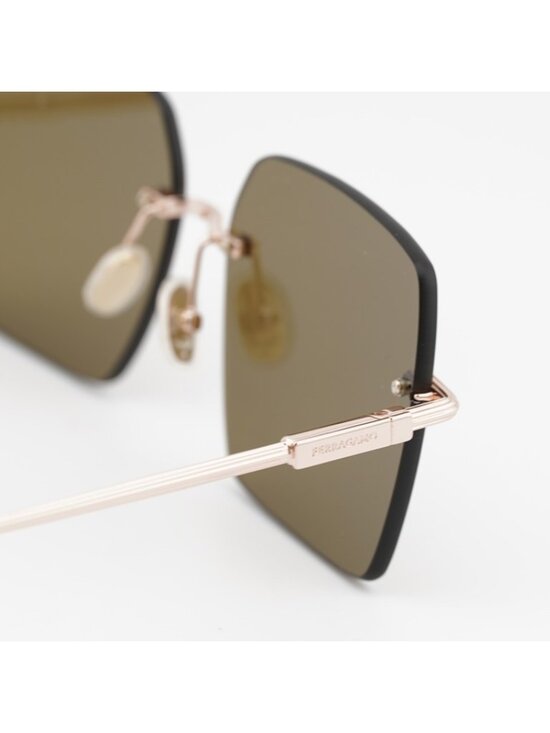 Salvatore Ferragamo SF311S 780 Sunglasses Gold Square Frame, Brown Lenses main image 7